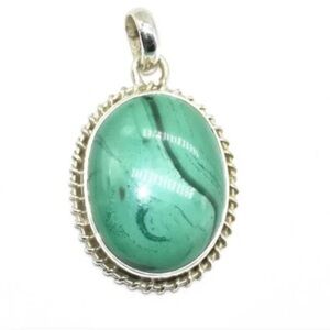 Sterling Silver Malachite Hand Made Pendant